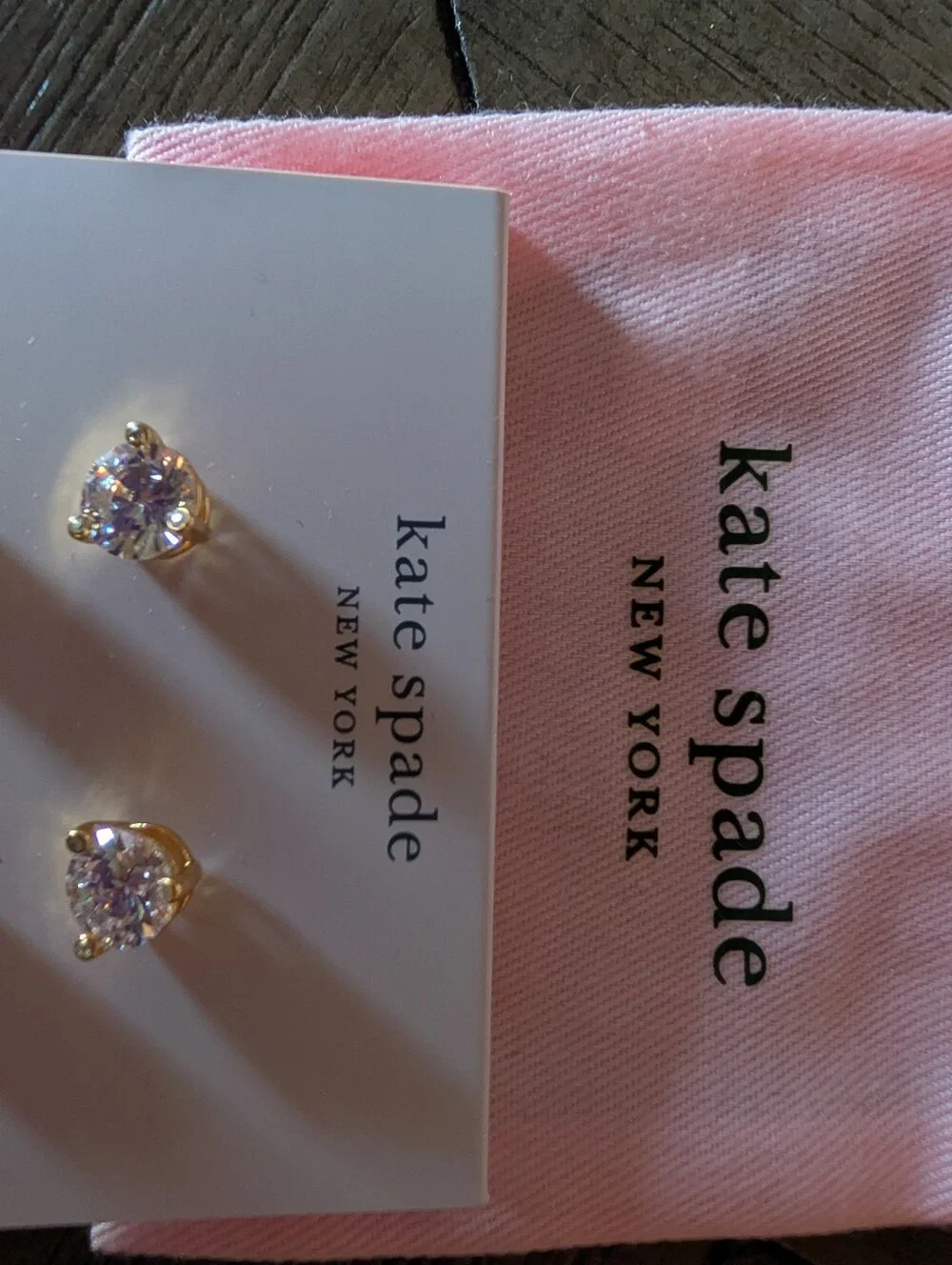 kate spade Gold Crystal and Pearl Stud Earring Set - White & Clear